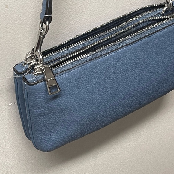 NEW Coach Pebble Leather Double Zip Crossbody Bag Detachable Strap Drop22”CJ789 - Picture 11 of 17